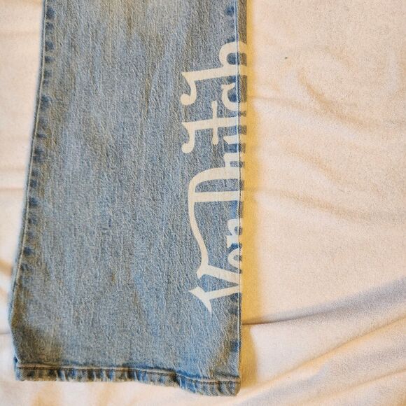 VON DUTCH Low Rise Bootcut Patch Embroidered Jeans Light Wash Y2K Size 26 NWT - Picture 6 of 9